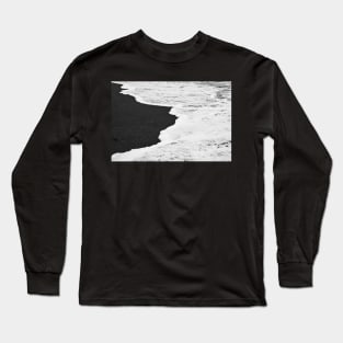 Ocean Waves, Black and White Long Sleeve T-Shirt